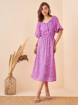 Kibo - Purple Floral Printed Co Ord (Set of 2)