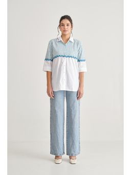 Prakriti Jaipur - White Mint Shirt