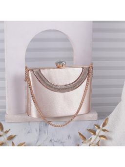 Metro - Solid Fabric Rose Gold Party Clutch