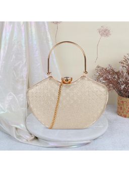 Mochi - Textured PVC Gold Party Clutch