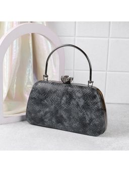 Mochi - Textured PVC Grey Party Clutch