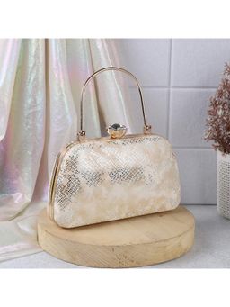 Mochi - Textured PVC Gold Party Clutch