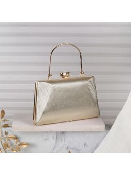 Mochi - Textured PVC Gold Party Clutch
