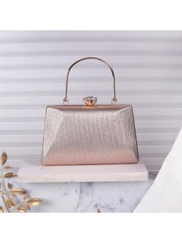 Mochi - Textured PVC Rose Gold Party Clutch