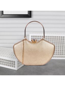 Mochi - Textured PVC Gold Party Clutch