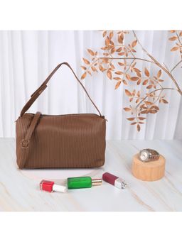 Metro - Textured PU Brown Casual Sling Bag