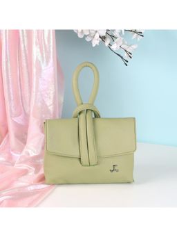Mochi - Solid PVC Green Casual Sling Bag