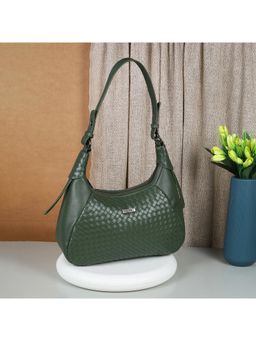 Metro - Textured PVC Green Casual Handbag