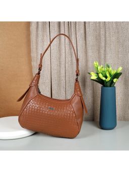 Metro - Textured PVC Tan Casual Handbag