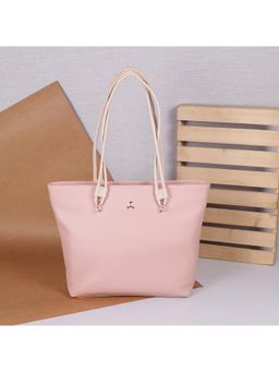 Mochi - Solid PVC Pink Casual Tote Bag