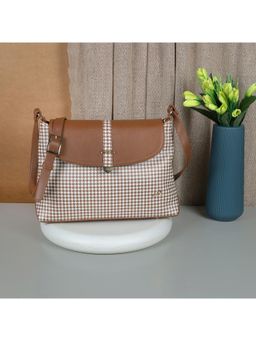Metro - Printed PVC Tan Casual Sling Bag
