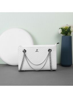 Mochi - Textured PU White Casual Sling Bag