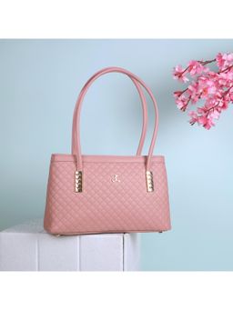 Mochi - Textured PVC Pink Casual Handbag