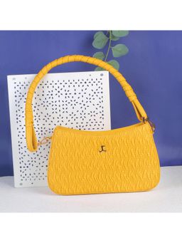 Mochi - Textured PVC Yellow Casual Handbag
