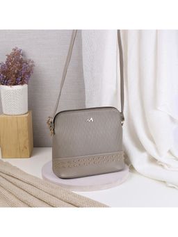 Metro - Textured PVC Grey Casual Sling Bag