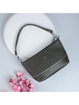 Mochi - Textured PVC Green Casual Handbag