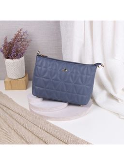 Metro - Textured PVC Blue Casual Sling Bag