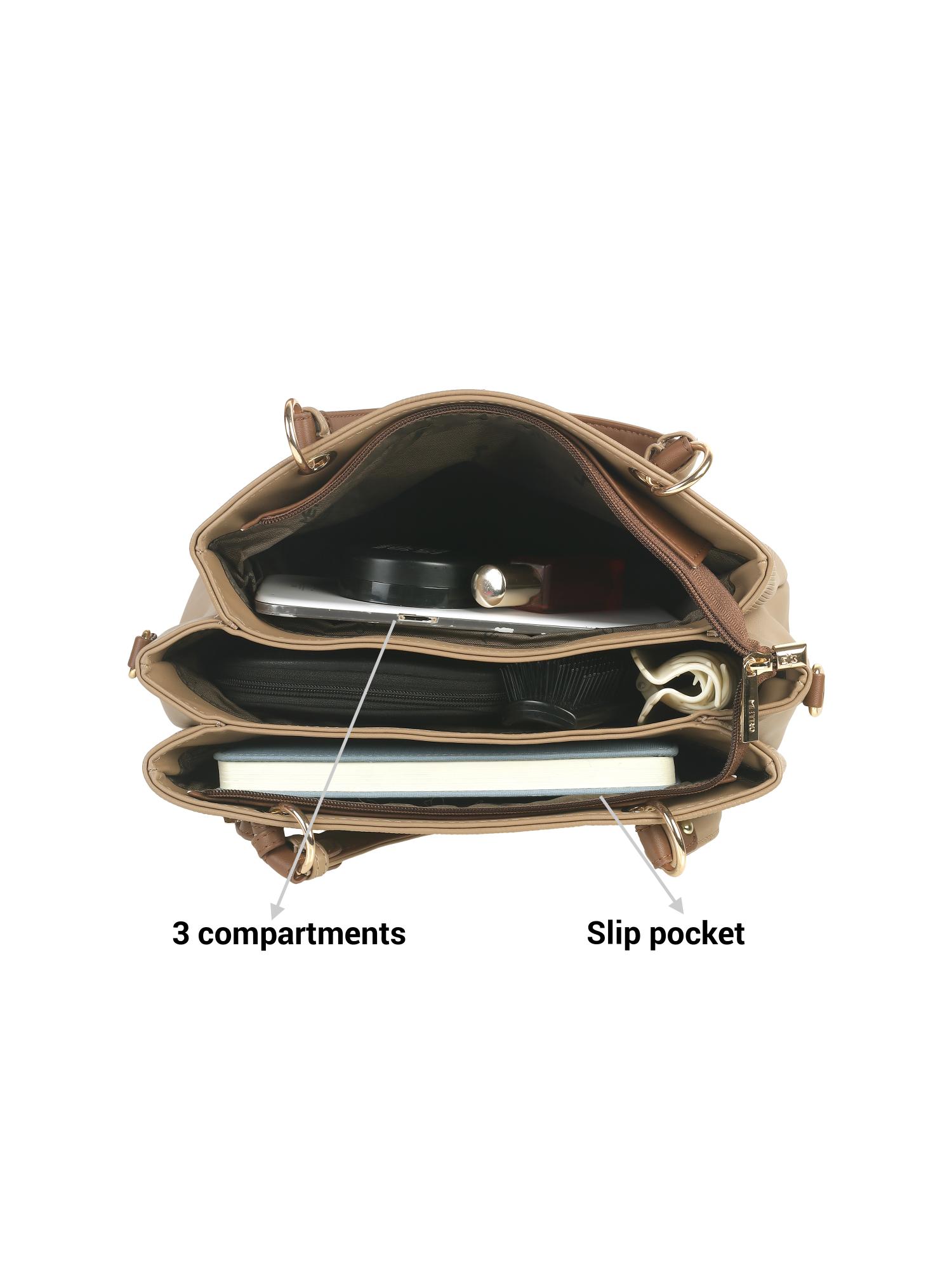 Buy Metro Textured PVC Beige Casual Handbag Online