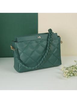 Metro - Textured PVC Green Casual Handbag