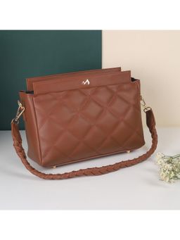 Metro - Textured PVC Tan Casual Handbag