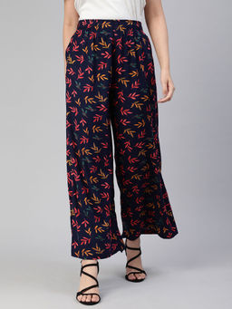 Lyra - Women Rayon Printed Palazzo Multi-Color