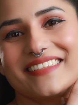 Priyaasi - Sheer By Oxidised Silver Boho Septum Nose Ring