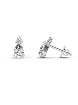 Sparkles - 14K White Gold Lab Grown Diamond 0.75 Carat Pear Stud Earrings for Women
