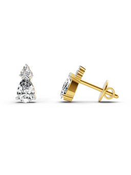 Sparkles - 14K Yellow Gold Lab Grown Diamond 0.75 Carat Pear Stud Earrings for Women