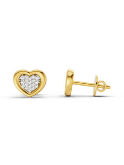 Sparkles - 14K Yellow Gold Lab Grown Diamond 0.08 Carat Heart Shape Earrings for Women
