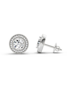 Sparkles - 14K White Gold Lab Grown Diamond 1.40 Ct Round Shape Earrings for Women