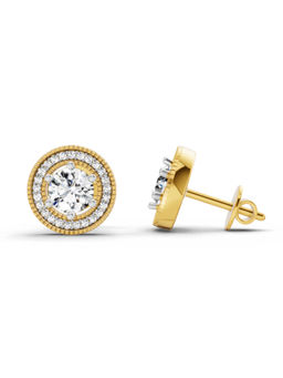 Sparkles - 14K Yellow Gold Lab Grown Diamond 1.40 Ct Round Shape Earrings for Women