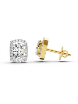 Sparkles - 14K Yellow Gold Lab Grown Diamond 1.22 Ct Oval Shape Earrings for Women