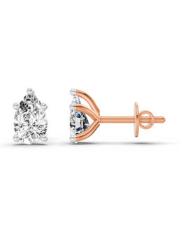 Sparkles - 14K Rose Gold Lab Grown Diamond 0.64 Carat Pear Stud Earrings for Women