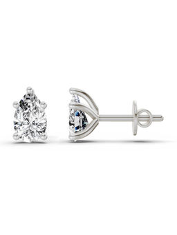 Sparkles - 14K White Gold Lab Grown Diamond 0.64 Carat Pear Stud Earrings for Women
