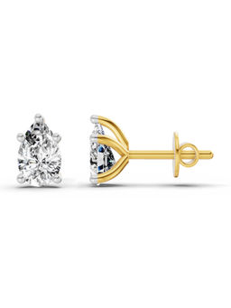 Sparkles - 14K Yellow Gold Lab Grown Diamond 0.64 Carat Pear Stud Earrings for Women
