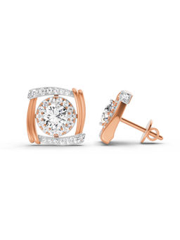 Sparkles - 14K Rose Gold Lab Grown Diamond 1.48 Carat Round Halo Stud Earrings for Women