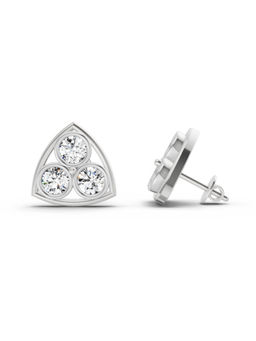 Sparkles - 14K White Gold Lab Grown Diamond 2.28 Carat Triangular Stud Earrings for Women