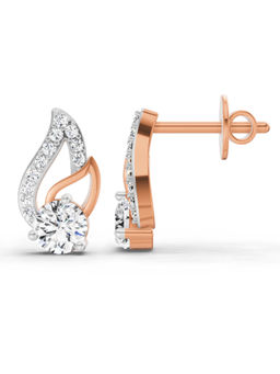 Sparkles - 14K Rose Gold Lab Grown Diamond 0.60 Carat Round Stud Earrings for Women