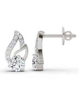 Sparkles - 14K White Gold Lab Grown Diamond 0.60 Carat Round Stud Earrings for Women