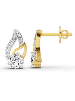 Sparkles - 14K Yellow Gold Lab Grown Diamond 0.60 Carat Round Stud Earrings for Women