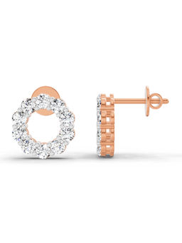 Sparkles - 14K Rose Gold Lab Grown Diamond 1.04 Carat Round Stud Earrings for Women
