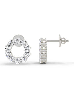 Sparkles - 14K White Gold Lab Grown Diamond 1.04 Carat Round Stud Earrings for Women
