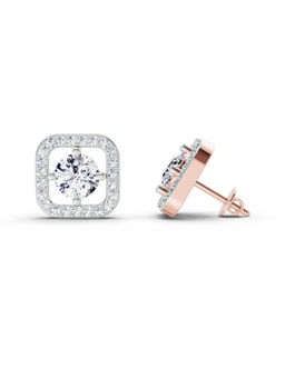 Sparkles - 14K Rose Gold Lab Grown Diamond 1.9 Carat Round Stud Earrings for Women