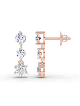 Sparkles - 14K Rose Gold Lab Grown Diamond 0.69 Carat Round Stud Earrings for Women