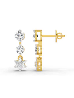 Sparkles - 14K Yellow Gold Lab Grown Diamond 0.69 Carat Round Stud Earrings for Women