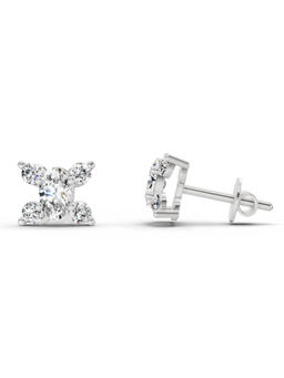 Sparkles - 14K White Gold Lab Grown Diamond 0.7 Carat Oval Stud Earrings for Women