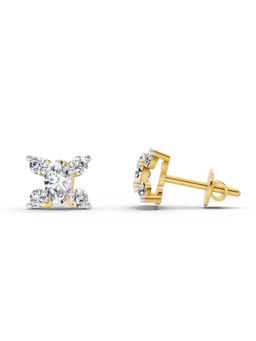 Sparkles - 14K Yellow Gold Lab Grown Diamond 0.7 Carat Oval Stud Earrings for Women