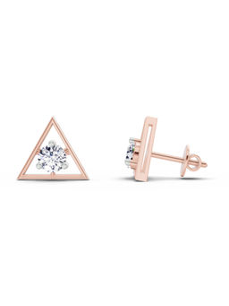 Sparkles - 14K Rose Gold Lab Grown Diamond 0.51 Carat Round Stud Earrings for Women