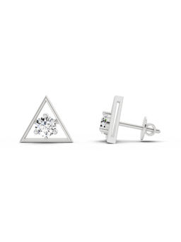 Sparkles - 14K White Gold Lab Grown Diamond 0.51 Carat Round Stud Earrings for Women
