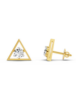 Sparkles - 14K Yellow Gold Lab Grown Diamond 0.51 Carat Round Stud Earrings for Women